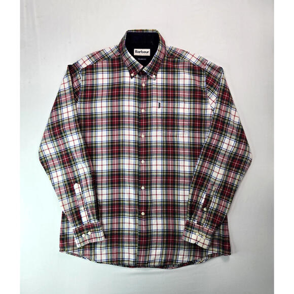 Barbour Red Tartan Plaid Super Soft Flannel Button Shirt Mens Size XL - Picture 1 of 7